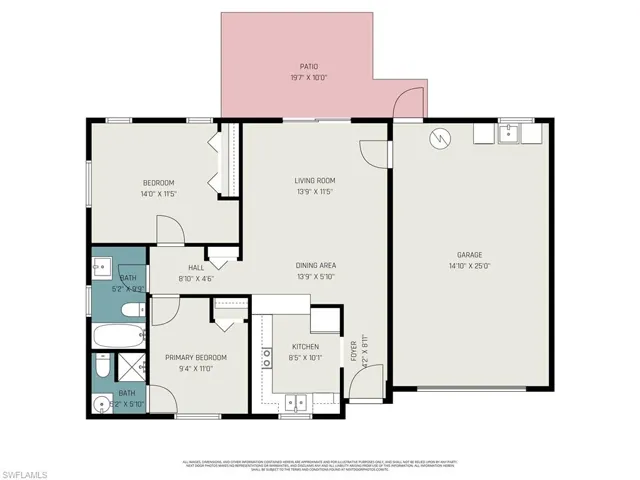 2208 Iris way Floor plan - All measurements are approximate*