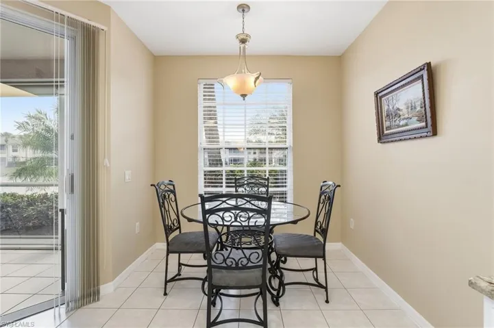 The charming breakfast nook is perfectly positioned to take in tranquil lake views.