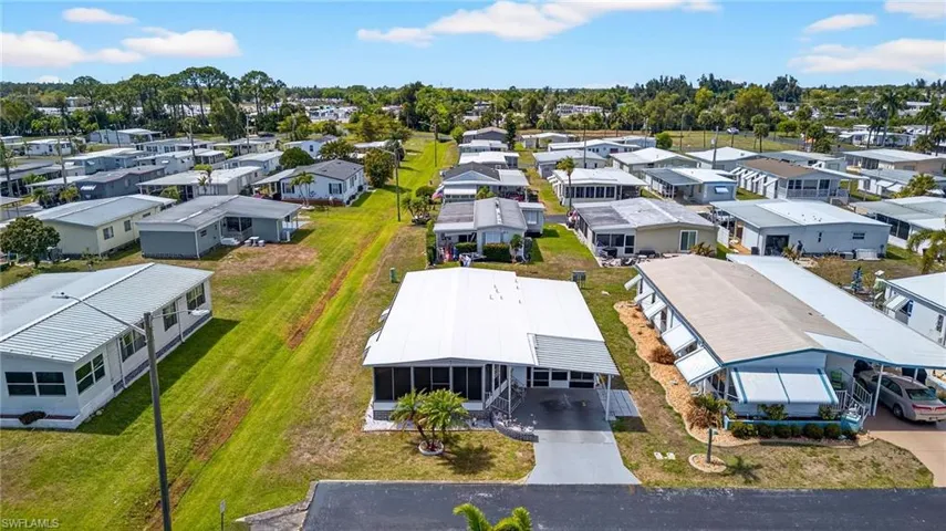 Aerial view of residential area