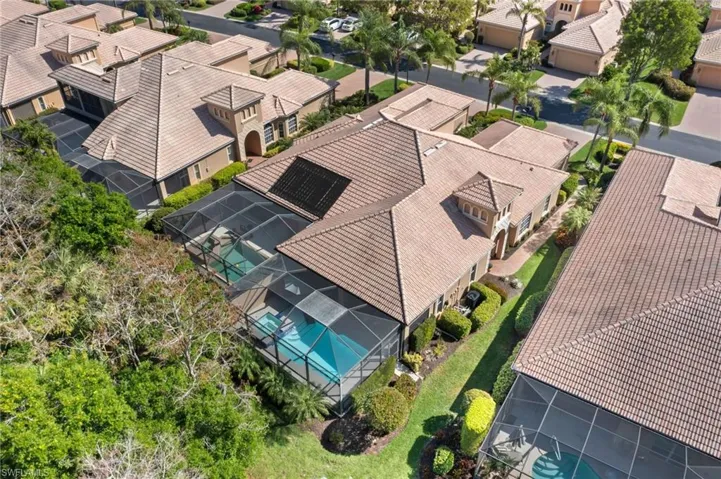 Aerial view with a residential view