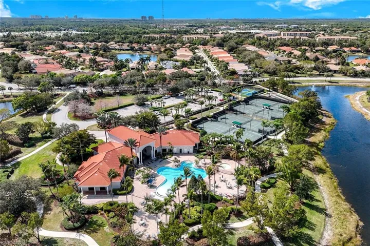 Aerial view of amenity center.
