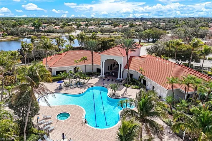 The beach-style walk-in pool offers easy access for all ages.