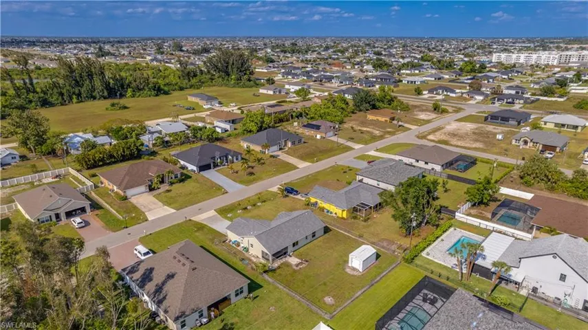 Ariel view of the back of the home.