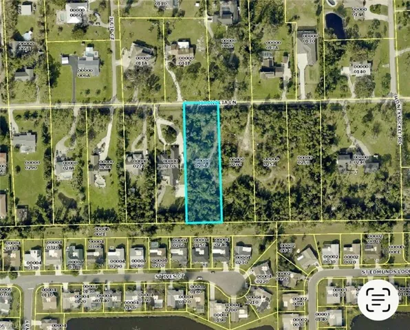 Aerial view of property's location featuring property boundaries highlighted