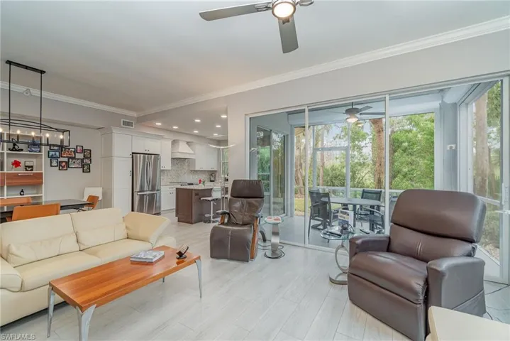 Living room with beautiful preserve view