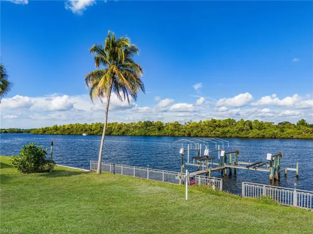 Dock area with boat lift