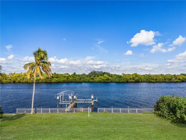 Dock area with boat lift