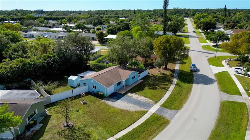 Aerial view of residential area