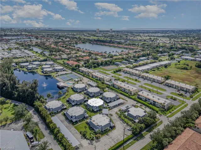Drone / aerial view of a nearby body of water