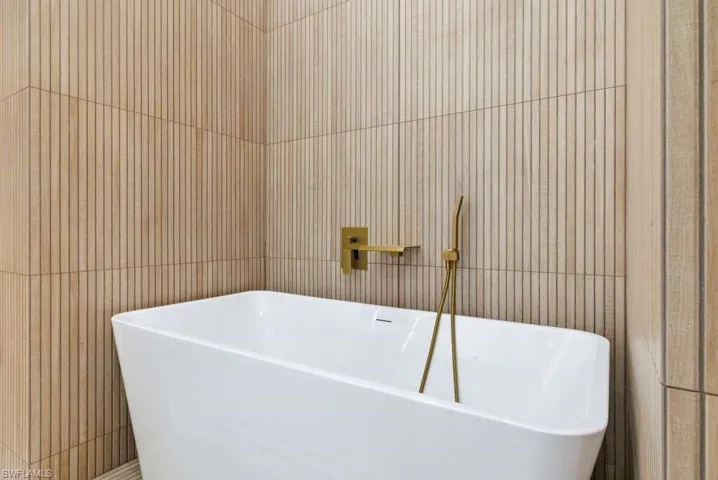 Bathroom featuring a freestanding tub