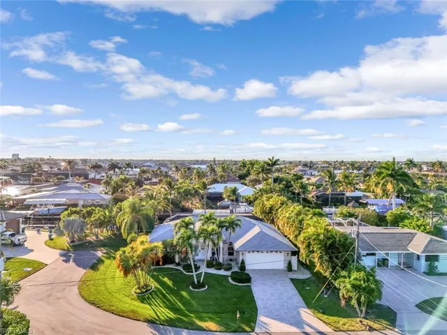 Aerial perspective of suburban area