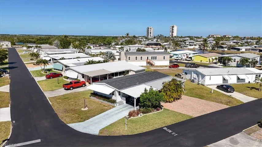 Aerial view with a residential view
