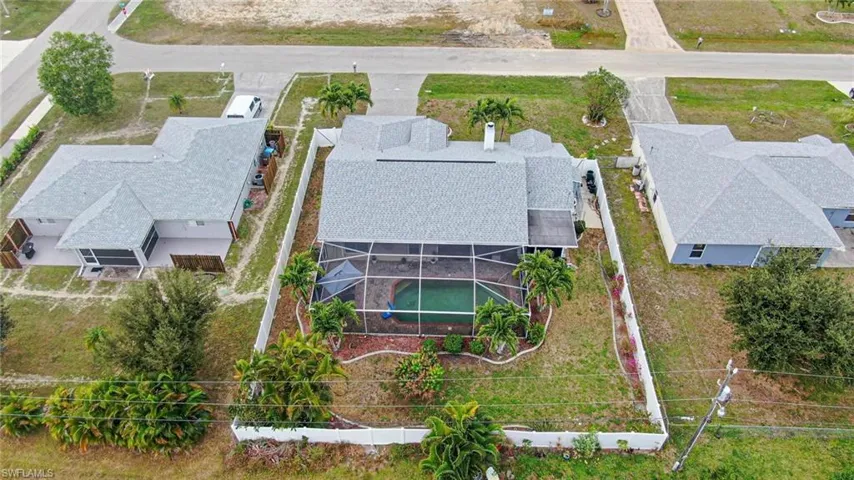 Aerial view of residential area