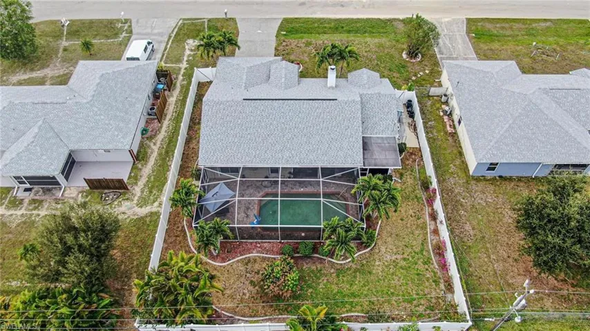 Aerial view of residential area