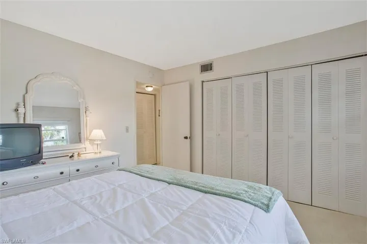 Bedroom with its own bath right outside the door.  Plenty of closet space.