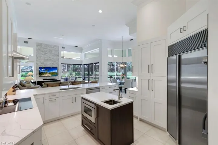 Kitchen featuring white cabinets, a healthy amount of sunlight, sink, and built in appliances