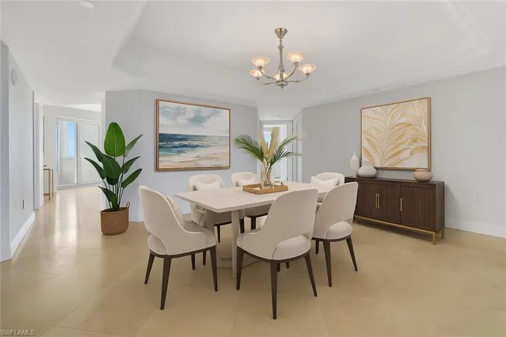 Virtually staged dining room