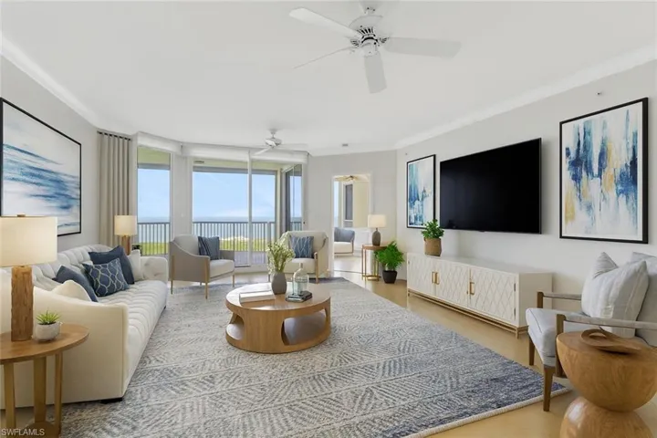 Virtually staged living room.