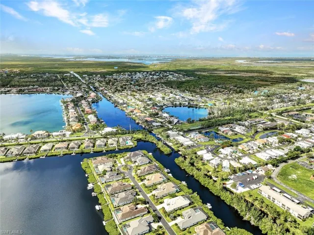 Aerial view with a water view facing the facing the Gulf of Mexico