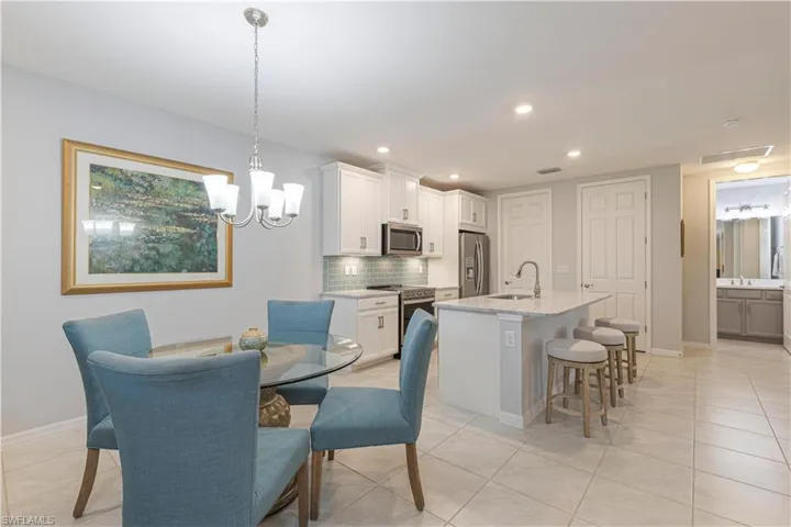 Dining space open to the living area