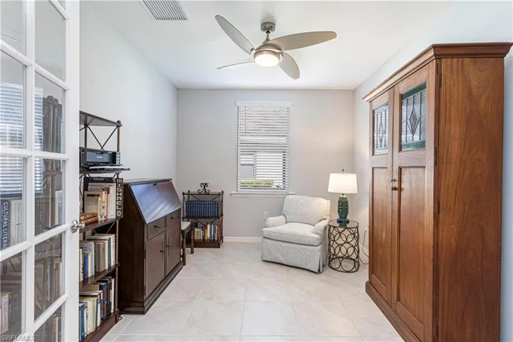 Den that can be an office, sitting area or third bedroom with French Doors