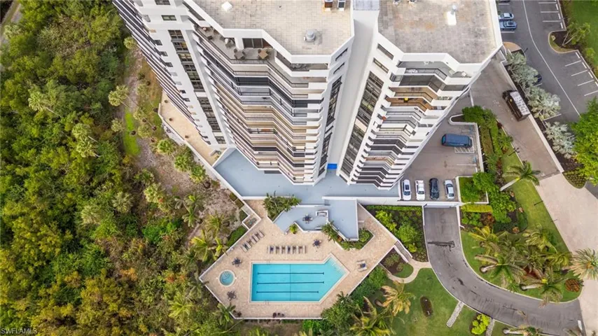 Bird's eye view of a pool