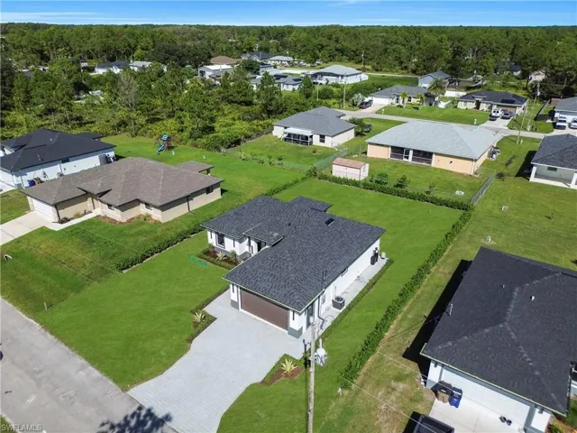 Aerial view of residential area