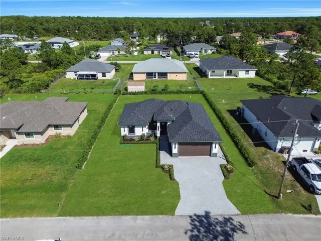 Aerial view of residential area