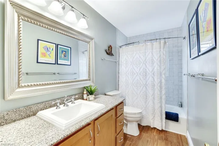 Guest bath with shower over tub combination