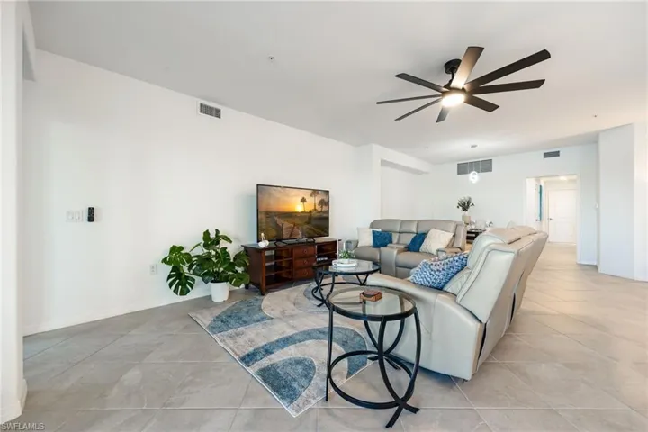 View of living room & dining area