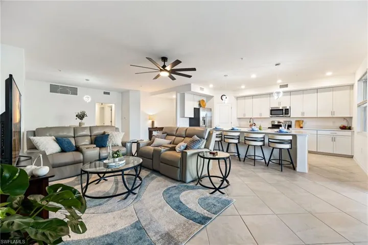 Great room overlooking the kitchen & dining area