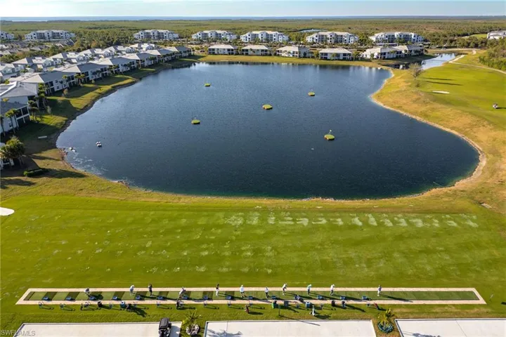 Aerial perspective of the lake & the driving range