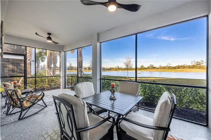 Spacious screened lanai overlooking the lake