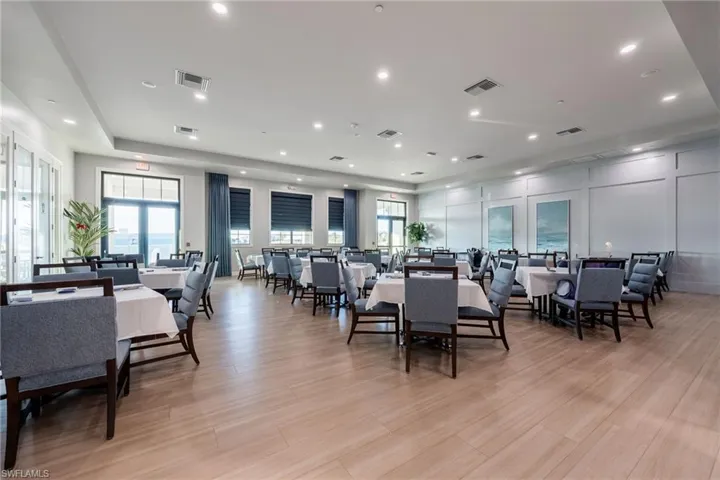 One of the dining areas in the community center