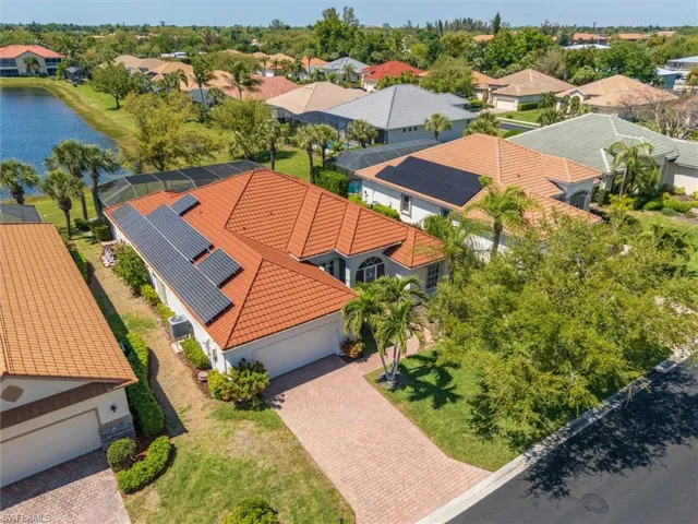 Aerial perspective of suburban area