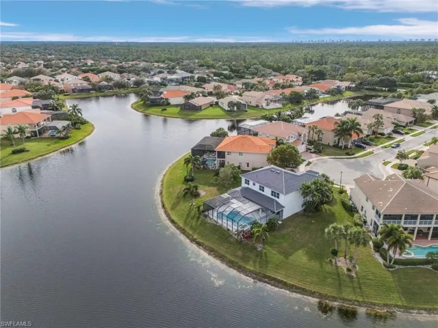 Drone / aerial view with a lake view
