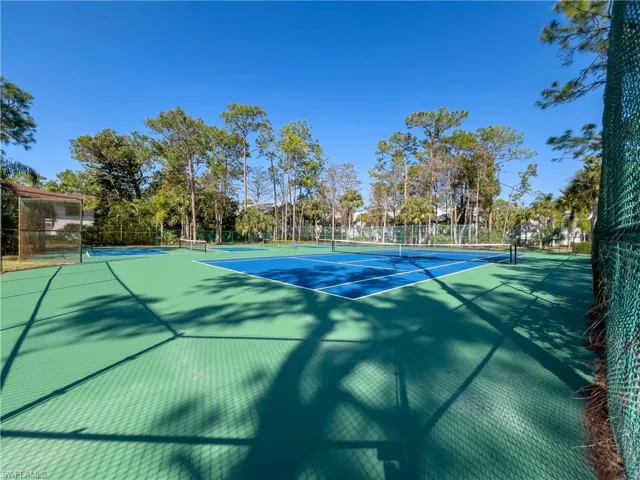 View of pickleball and tennis courts