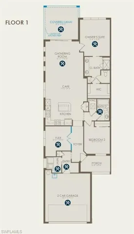 Floor plan with options selected