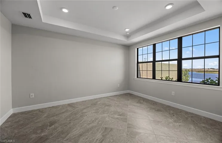 Master bedroom of completed home