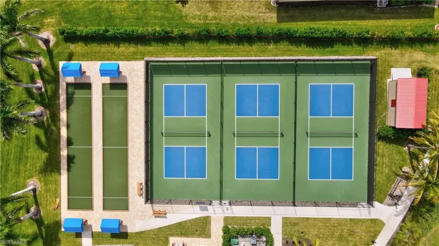 Aerial View of Pickle Ball Courts