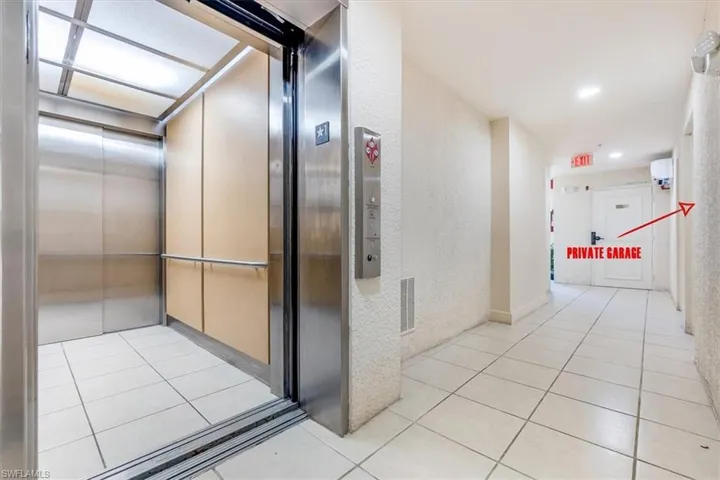 Entrance from garage to elevator few steps away