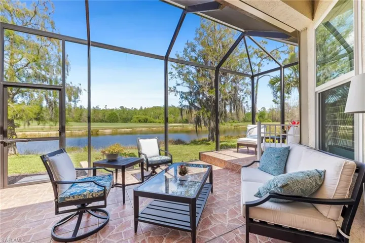 Lanai with view of golf