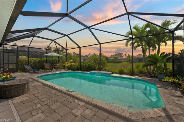 Pool with a patio area and a lanai