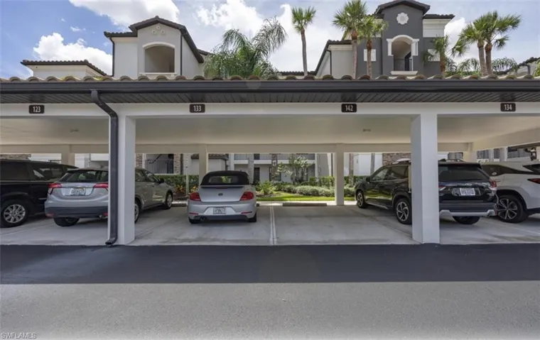 View of covered parking.  Your parking spot is right outside the door!