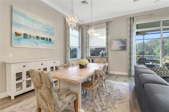 Plenty of natural light in dining room.