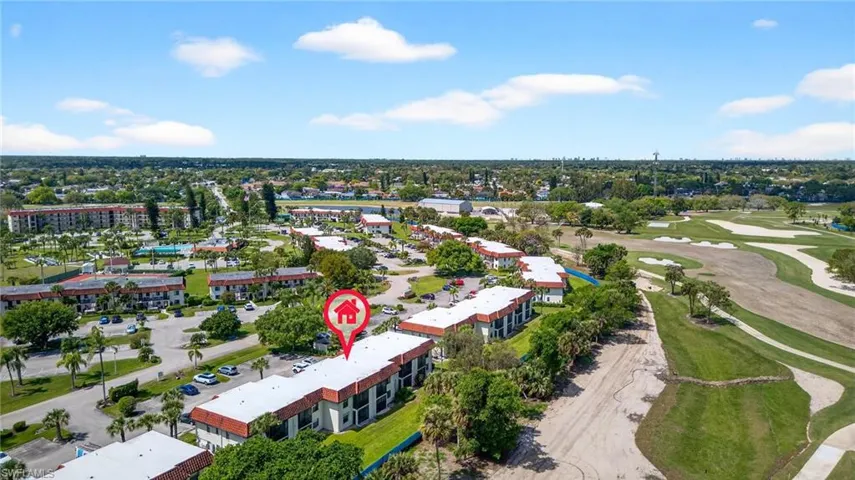 Drone / aerial view of a local golf course