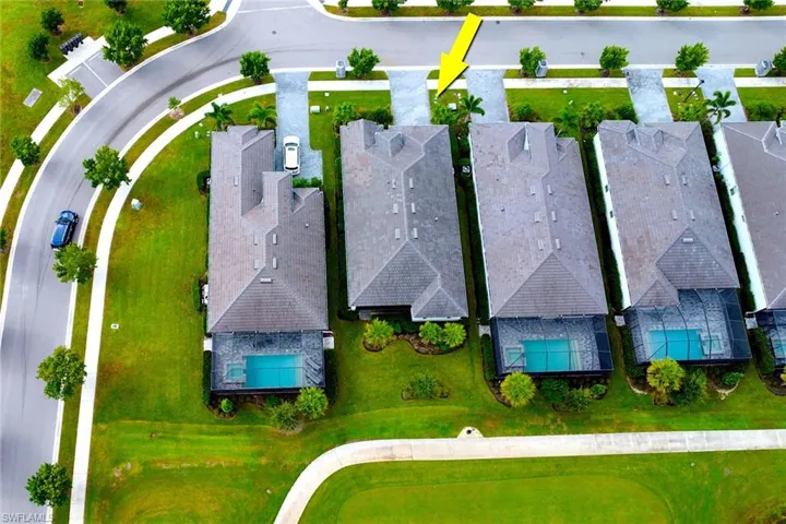 Aerial view of residential area