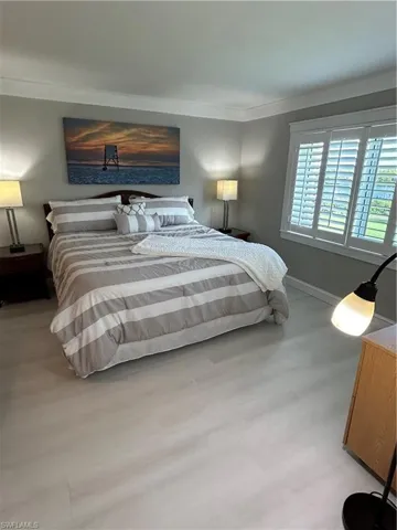 Bedroom with crown molding