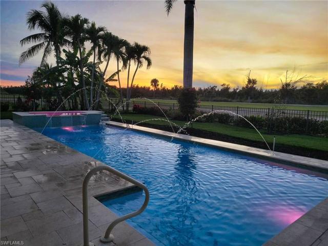 Lighted Pool & Spa at Sunset