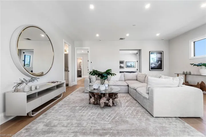 Living room featuring light wood-type flooring